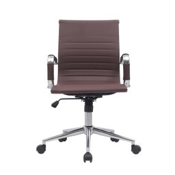 Kit 8 Cadeiras de Escritório Diretor Eames em Couro - Café - 3