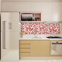 Ver imagem 1 de Papel de Parede Lavavel para Banheiro Cozinha Revestimento Brilho Pastilha - Várias Cores - Vermelho