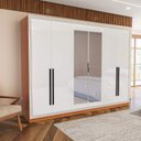 Ver imagem 1 de Guarda Roupa Casal 242,1cm 6 Portas com Espelho 240852 Valência Politorno Móveis