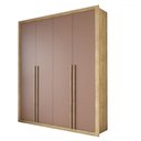 Ver imagem 3 de Guarda-roupa Solteiro Severo 4 Portas 3 Gavetas Capuccino/terracota - Panorama Móveis