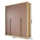 Ver imagem 4 de Guarda-roupa Solteiro Severo 4 Portas 3 Gavetas Capuccino/terracota - Panorama Móveis