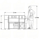 Ver imagem 5 de Kit Cozinha Infantil Retro com Geladeira e Máquina de Lavar - Branco