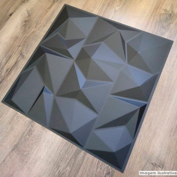 Placa 3D Autoadesiva Revestimento Dark Poly 0,50x0,50cm - 50 x 50cm - 3