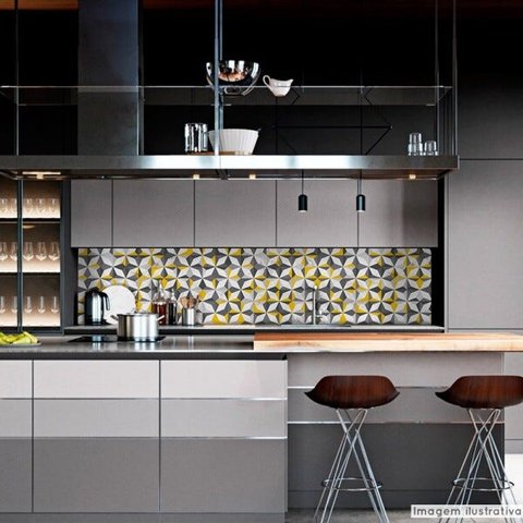 Papel de Parede Lavavel para Banheiro Cozinha Revestimento Brilho Cubic - 0,58 x 1,00m