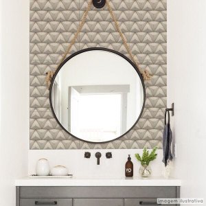Papel de Parede Lavavel para Banheiro Cozinha Revestimento Fosco 3D Triangle - 0,58 x 1,00m