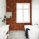 Ver imagem 1 de Papel de Parede Lavavel para Banheiro Cozinha Revestimento Fosco Madeira Mosaico Pastilha - 0,58 x 1