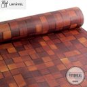 Ver imagem 2 de Papel de Parede Lavavel para Banheiro Cozinha Revestimento Fosco Madeira Mosaico Pastilha - 0,58 x 1
