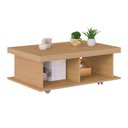 Ver imagem 2 de Mesa de Centro Dunas Retangular com Rodízios Cor Carvalho Artely Móveis