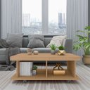 Ver imagem 1 de Mesa de Centro Dunas Retangular com Rodízios Cor Carvalho Artely Móveis