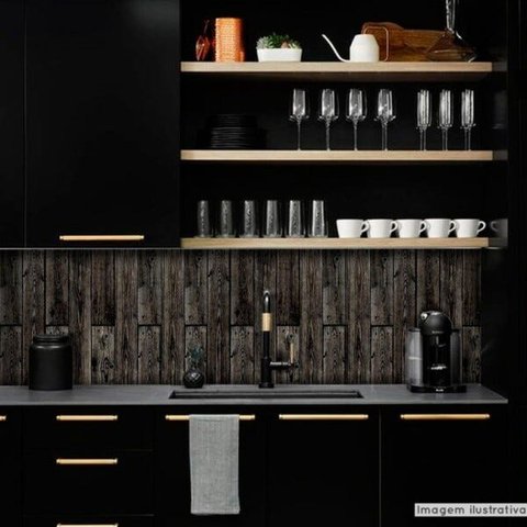 Papel de Parede Lavavel para Banheiro Cozinha Revestimento Fosco Madeira Guajuvira - 0,58 x 1,00m