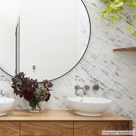 Papel de Parede Lavavel para Banheiro Cozinha Revestimento Fosco Mármore Arabesco - 0,58 x 1,00M