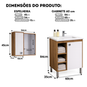 Ver imagem 3 de Gabinete Banheiro 60cm Argelia com Espelheira e Cuba