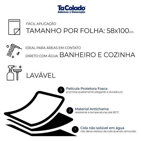 Papel de Parede Lavavel para Banheiro Cozinha Revestimento Fosco Mármore Cobogó - 0,58 x 1,00m - 5