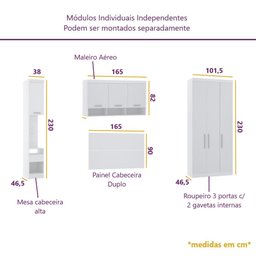 Guarda Roupa Dormitório Modulado Alpes Casal 1,58 m Queen - Roupeiro Luciane M05:Cinammon - 5
