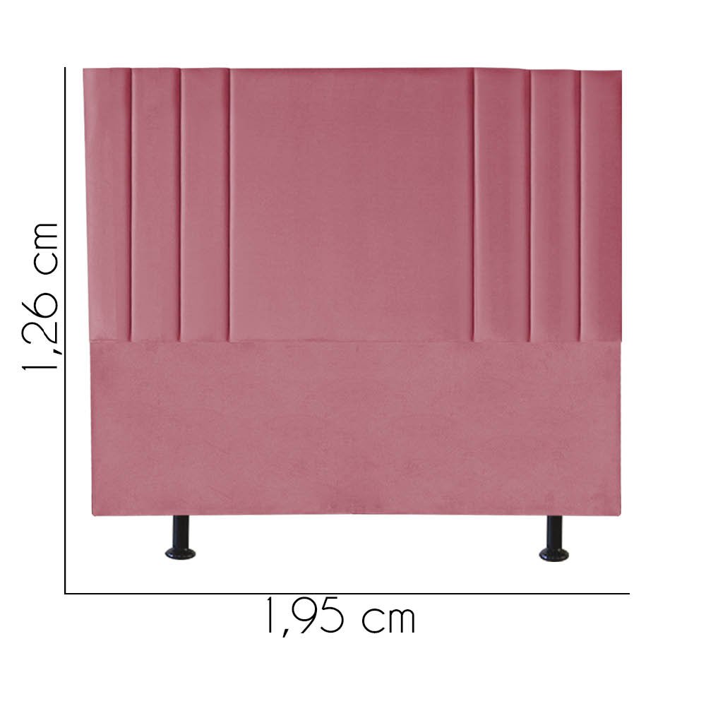 Cabeceira Estofada Grécia 195CM King Courino Rosa - D A DECOR - 3