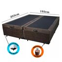 Ver imagem 2 de Cama Box Baú King Bipartido Blindado Suede Marrom Com Pistão A Gás