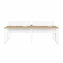 Ver imagem 7 de Mesa de Trabalho Plataforma 4 Lugares 240cm Macadâmia com Branco F5 Office