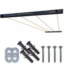 Ver imagem 2 de Varal de Parede Fixo 4 Fios 50cm Preto Reforcado Estrutura Metalica Economia de Espaco