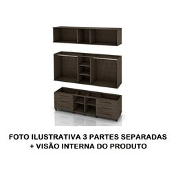 Roupeiro Triplex Guarda Roupas Gavea Casal 12 Portas Canela Trinobel - 5