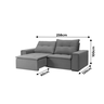 Sofá Chambers 3 Lugares (L - 258cm) C/ Debrum Retrátil e Reclinável Linho Cinza / Debrum Preto - 9