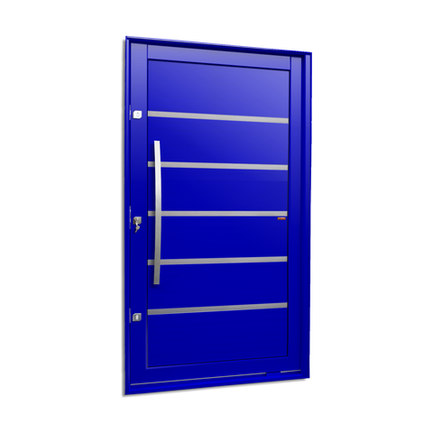 Porta Pivotante Alumínio Lambril Premium c/Pux.Esq. Elite Azul 240x150 Brimak
