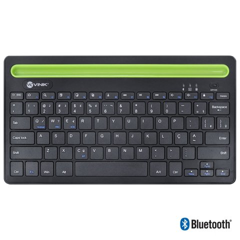 Teclado Bluetooth 3.0 2.4 Ghz Dynamic Smart Abnt Com Suporte Para Tablet Ou Celular - Preto - Dt200