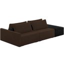 Ver imagem 1 de Sofá Ilha Modular para Sala 252cm com Puff Dublin K01 Veludo Marrom e Sintético Preto - Lyam Decor