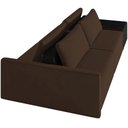 Ver imagem 7 de Sofá Ilha Modular para Sala 252cm com Puff Dublin K01 Veludo Marrom e Sintético Preto - Lyam Decor