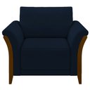 Ver imagem 6 de Poltrona Decorativa Sala de Estar 102cm Pés Madeira Roya M22 Veludo Azul Marinho - Mpozenato