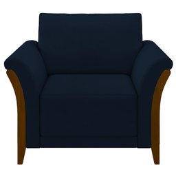 Poltrona Decorativa Sala de Estar 102cm Pés Madeira Roya M22 Veludo Azul Marinho - Mpozenato - 6 Poltrona Decorativa Sala de Estar 102cm Pés Madeira Roya M22 Veludo Azul Marinho - Mpozenato - 6