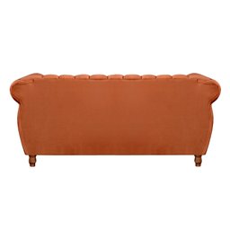 Sofá Chesterfield Realeza 3 Lugares Decoração Retrô - Veludo Terracota - 3