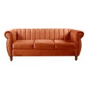 Ver imagem 1 de Sofá Chesterfield Realeza 3 Lugares Decoração Retrô - Veludo Terracota