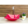 Kit Banheiro Cuba de Vidro Retrô 30 Cm + Torneira Link + Válvula Click - Rosa - 2