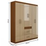 Guarda-roupa Casal Zeus 6 Portas 2 Gavetas Castanho/off White - Pnr Móveis - 4