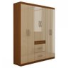 Guarda-roupa Casal Zeus 6 Portas 2 Gavetas Castanho/off White - Pnr Móveis - 3