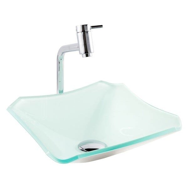 Kit Banheiro Cuba de Vidro Retrô 30 Cm + Torneira Link + Válvula Click - Branco - 3