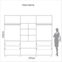 Ver imagem 5 de Guarda Roupa com 6 Portas e 4 Gavetas 270cm Marrom/Freijó Madeiraddo