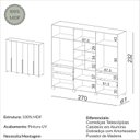 Ver imagem 4 de Guarda Roupa com 6 Portas e 4 Gavetas 270cm Marrom/Freijó Madeiraddo