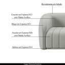 Ver imagem 3 de Conjunto Sala de Estar Sofá 252cm 3 Lugares e Poltrona Adam Veludo Cinza Claro G45 - Gran Belo Conju