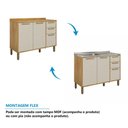 Ver imagem 5 de Balcão de Cozinha 120 cm Trebbiano 3 Portas 2 Gavetas 100% MDF Amêndoa/Off White - Rio Doce