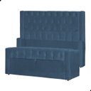 Ver imagem 1 de Kit Cabeceira e Calçadeira Baú Emma Suede Casal 140 Cm