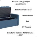 Ver imagem 3 de Kit Cabeceira e Calçadeira Baú Emma Suede Casal 140 Cm