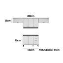 Ver imagem 2 de Kit de Cozinha Completa 4 Peças Alpha (3aéreos+1balcão) C4p179 Freijo/off White - Carraro