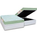 Ver imagem 1 de Cama Box Baú Casal: Colchão Espuma D33 Castor Sleep Max Duplo + Base CRC Courano White(138x188)