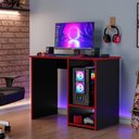 Ver imagem 1 de Escrivaninha Gamer Mesa P/ Computador Ideal P/ Jogos Oliart - Vermelho