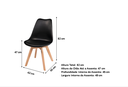 Ver imagem 7 de Kit 6 Cadeiras Leda com Almofada, Saarinen Wood Pés Madeira - Sala de Jantar, Cozinha, Escritório, H