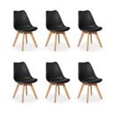 Ver imagem 2 de Kit 6 Cadeiras Leda com Almofada, Saarinen Wood Pés Madeira - Sala de Jantar, Cozinha, Escritório, H