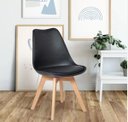 Ver mais imagens de Kit 6 Cadeiras Leda com Almofada, Saarinen Wood Pés Madeira - Sala de Jantar, Cozinha, Escritório, H