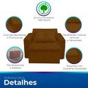 Ver imagem 3 de Poltrona Cama com Puff para Sala Confortavél Moderna Suede