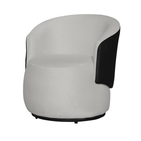 Poltrona Beatriz Orgânica 73cm Compose Corino Marrom/ Suede:branco